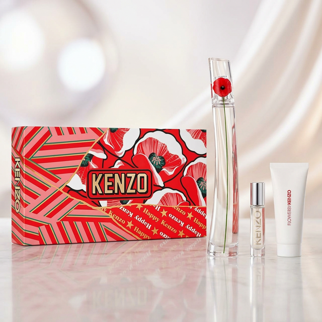 Estuche Kenzo Flower By Kenzo EDP Mujer 3PZ Perfume 100ml + Mini 10ml + Crema