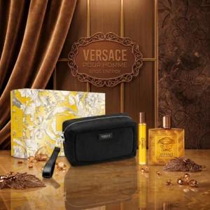 Estuche Versace Eros Energy Hombre EDT 3Pz Perfume Mini y Maletin